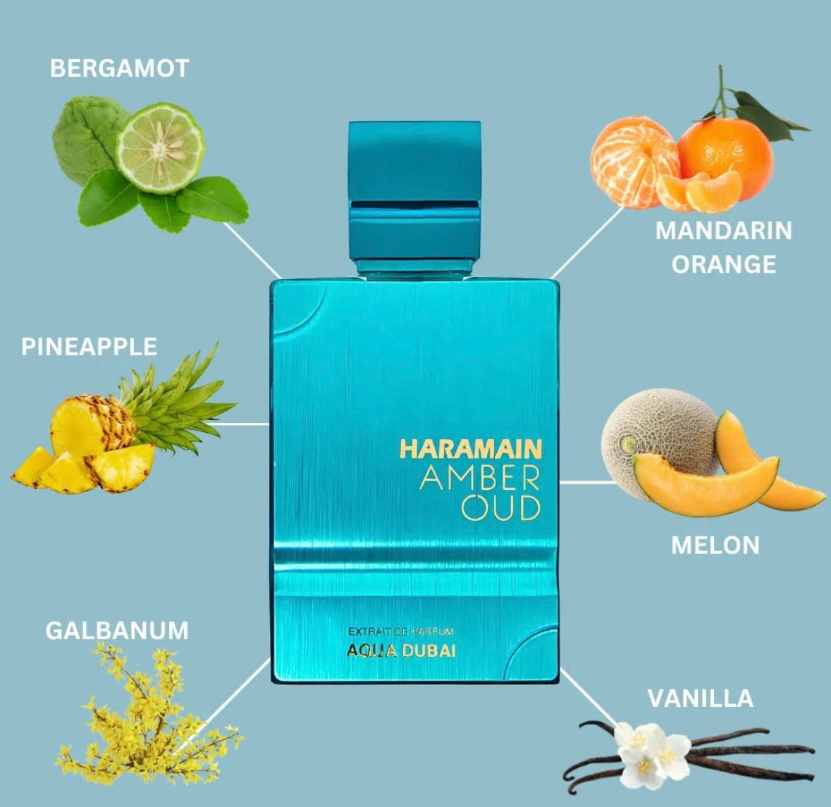 NEW AL HARAMAIN AMBER OUD AQUA DUBAI EXTRAIT DE PARFUM (3.4 Oz) 100ML